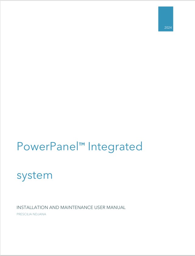 Cover page of the PowerPanel Integrated System user manual, featuring the title and author name.